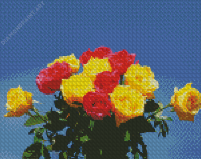 Yellow And Pink Roses Flowers Diamond Painting