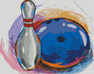 Aesthhetic Bowling Art Illustration Diamond Painting
