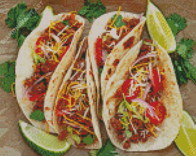 Basic Tacos With Ground Beef And Beans Diamond Painting