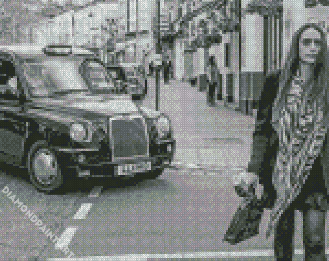 Black And White London Taxi Diamond Painting