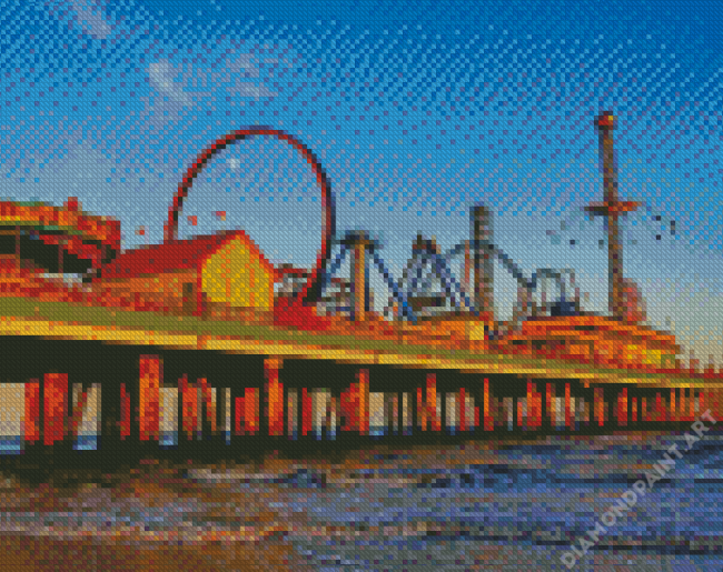 Colorful Galveston Island Historic Pleasure Pier Diamond Painting