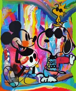Colorful Snoopy And Mickey Mouse Art Diamond Painting