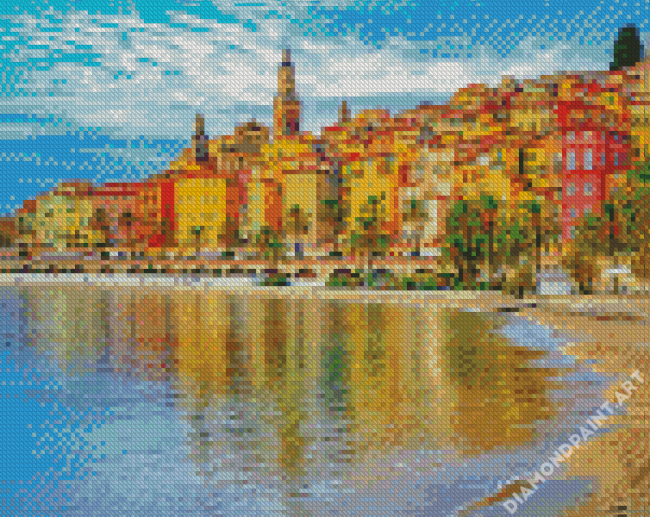 Colorful Buildings South Of France Diamond Painting