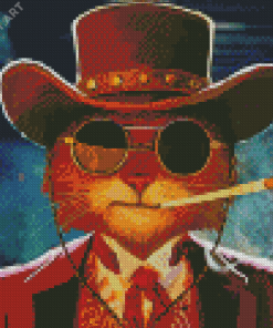 Cool Smoking Cat Diamond Painting