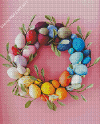 Easter Wreaths Rainbow Egg Wreath Diamond Painting