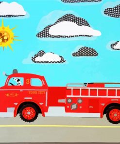 Fire Truck Diamond Painting