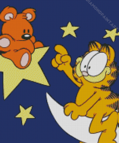 Garfield And Teddy Bear Diamond Painting