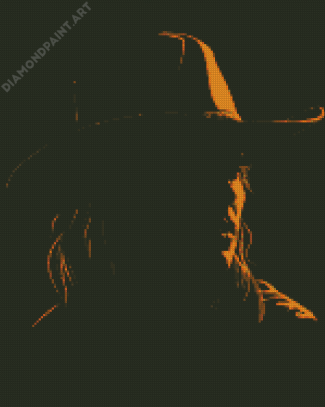 Girl With Cowboy Hat Silhouette Diamond Painting