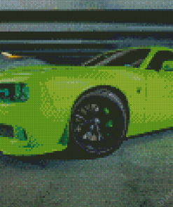 Green Dodge Hellcat Car Diamond Painting