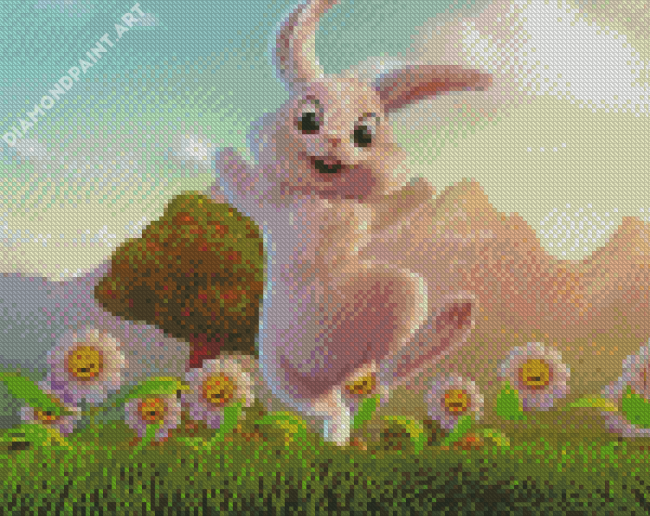 Happy Rabbit Dancing Diamond Painting