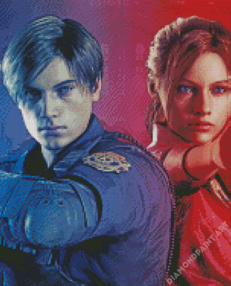 Leon And Claire Resident Evil Diamond Painting