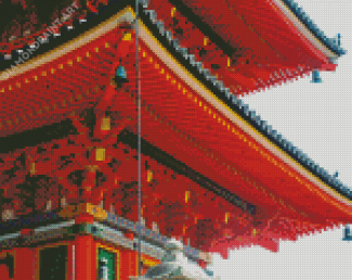Red Japanese Architecture Diamond Painting
