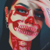 Red Skeleton Beauty Diamond Painting