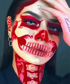 Red Skeleton Beauty Diamond Painting