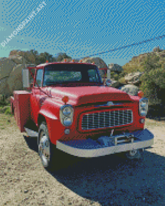 Red Truck In Desert Diamond Painting