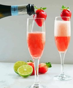 Tasty Strawberry Champagne Diamond Painting