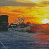 Truck In Desert Sunset Diamond Painting