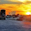 Truck In Desert Sunset Diamond Painting