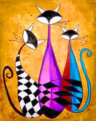 Abstract Cats Art Diamond Painting