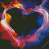 Abstract Fire Heart 5D Diamond Painting
