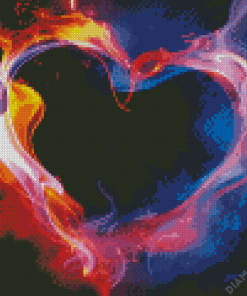 Abstract Fire Heart 5D Diamond Painting