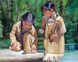 Aesthetic Native American Children Diamond Painting