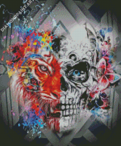 Aesthetic Tiger And Skull Diamond Painting