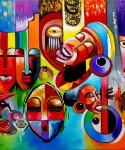 African Abstract Faces Diamond Painting