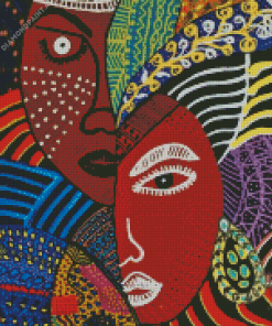 African Abstract Face Diamond Painting