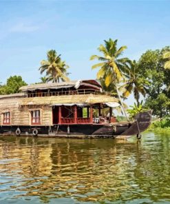 Alleppey Backwaters Kerala Boat Diamond Painting
