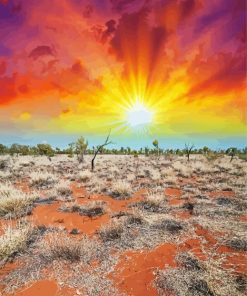 Beautiful Sunset In Australian Outback Diamond Painting