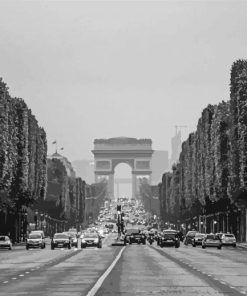 Black And White Champs Elysees Diamond Painting