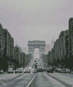 Black And White Champs Elysees Diamond Painting