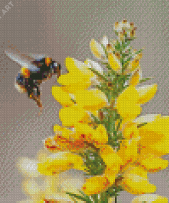 Bumble Bee And Yellow Flower Diamond Painting