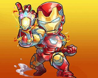 Chibi Iron Man Infinity Stones Diamond Painting