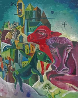 City With Animals By Max Ernst Diamond Paintings