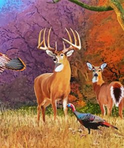 Deer And Turkey Art Diamond Painting