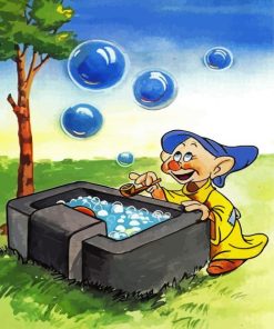 Dopey Blowing Bubbles Diamond Painting
