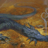 Dragon Sleeping On Coins Diamond Painting