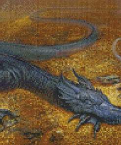 Dragon Sleeping On Coins Diamond Painting