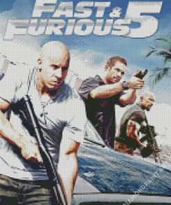 Fast And Furious Five Poster Diamond Painting
