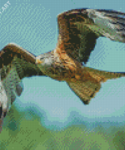 Flying Red Kite Bird Diamond Painting