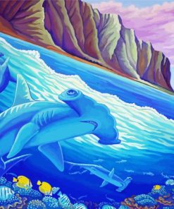 Hammerhead Sharks And Fish Diamond Painting