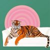 Illustration Tiger On Sofa Diamond Painting