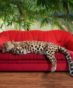 Leopard On Sofa Diamond Painting