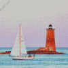 Lighthouse And Sailboat Art Diamond Painting