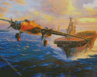 Military Aircraft Carrier Diamond Painting