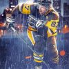 NHL Player Under Rain Diamond Painting