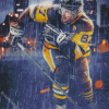 NHL Player Under Rain Diamond Painting