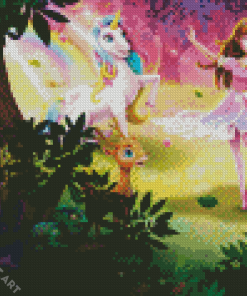 Princess And Unicorn Dancing Diamond Painting